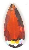 1 19x9mm Faceted Pear Drop Rust Cubic Zirconia